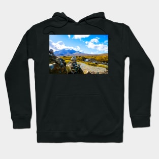 Stone cairn with Cuillins Hoodie